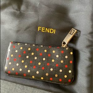 Fendi Zucchino Polka Dot Coin Card Case